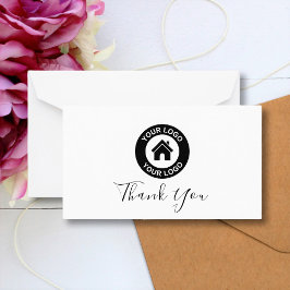 Logotyp för anpassningsbar och tackkort för meddel anteckningskort