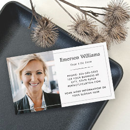 logotyp för anpassningsbar, vit tunn gräns elegant visitkort