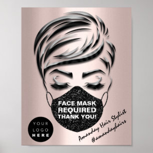 Logotyp för ansikte-mask som krävs för Covid Ro An Poster