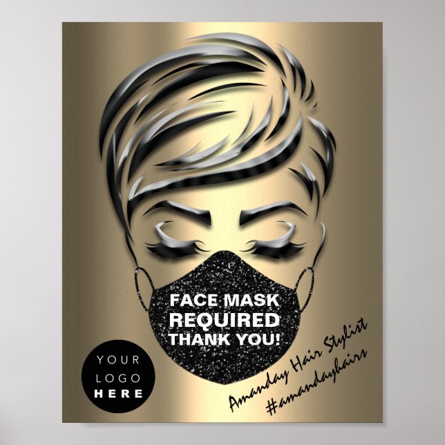 Logotyp för ansikte-mask som täcker den nödvändiga poster (Framsidan)