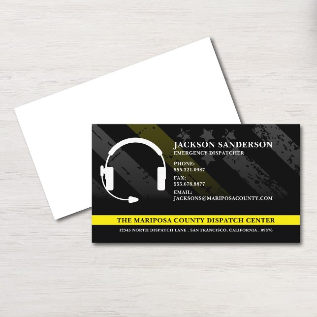Logotyp för anställd inom räddningstjänstens utski visitkort (Dispatcher Emergency Services Employee Logo Business Card)