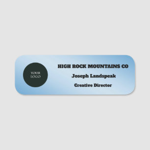 Logotyp för anställda i Blue Metallic Business Namnbricka