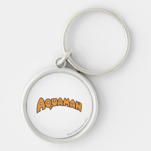 Logotyp för Aquaman Orange Rund Silverfärgad Nyckelring