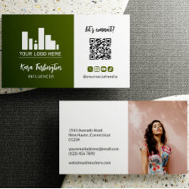 Logotyp för arméns Grönt QR-kod Foto Social Media Visitkort