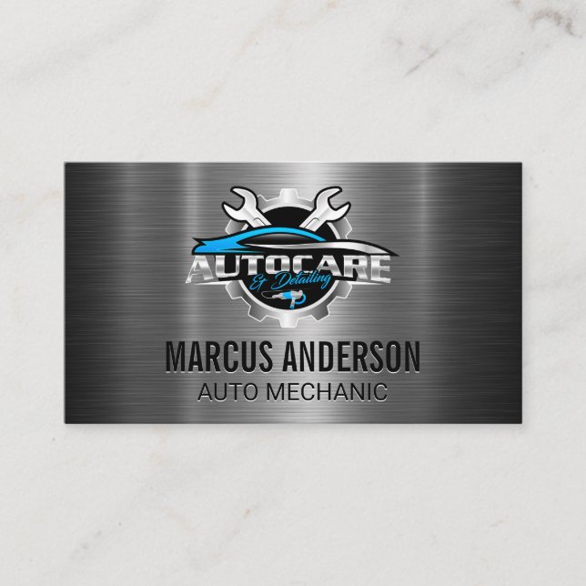 Logotyp för automatisk bildsväxling | Silver Metal Visitkort (Framsida)