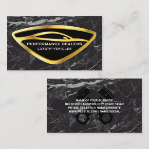Logotyp för automatisk guld-bil Black Marble Lux Visitkort