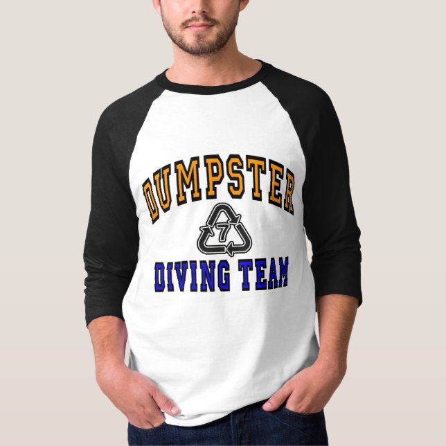 Logotyp för avfallscontainerdykninglag tee shirt (Framsida)