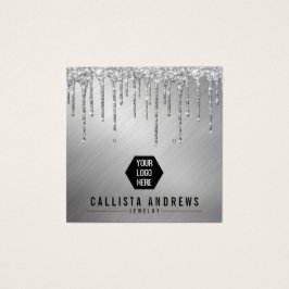 Logotyp för avläsning av Visning-kort för Silver G Fyrkantigt Visitkort