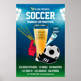 Logotyp för Bar Soccer Event Poster