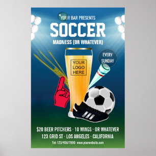 Logotyp för Bar Soccer Event Poster