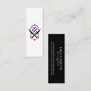 Logotyp för barber Pole Scissor Mini Visitkort