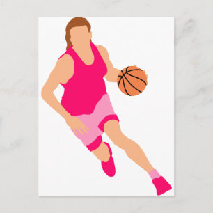 Logotyp för basket för kvinnor vykort