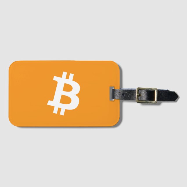 Logotyp för Bitcoin Cryptocurrency Bagagebricka (Framsida horisontal)