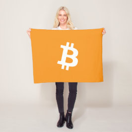 Logotyp för Bitcoin Cryptocurrency Fleecefilt