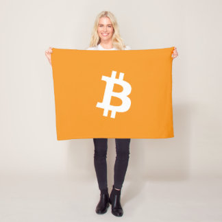 Logotyp för Bitcoin Cryptocurrency Fleecefilt