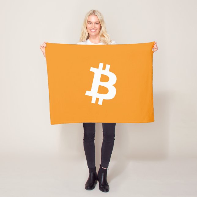 Logotyp för Bitcoin Cryptocurrency Fleecefilt (På plats)