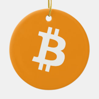 Logotyp för Bitcoin Cryptocurrency Julgransprydnad Keramik