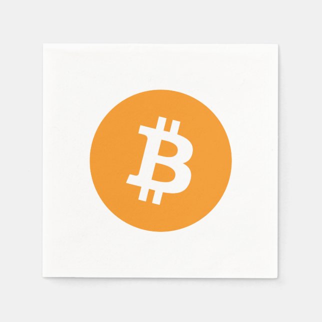 Logotyp för Bitcoin Cryptocurrency Pappersservett (Framsidan)