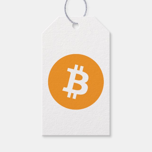 Logotyp för Bitcoin Cryptocurrency Presentetikett (Framsidan)