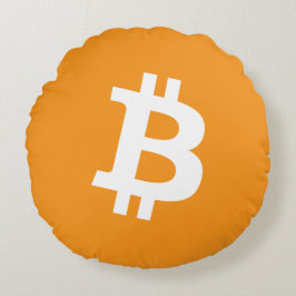 Logotyp för Bitcoin Cryptocurrency Rund Kudde