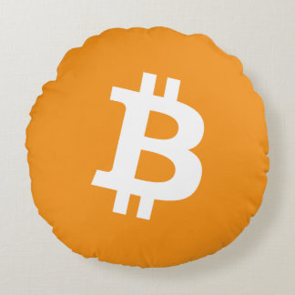 Logotyp för Bitcoin Cryptocurrency Rund Kudde