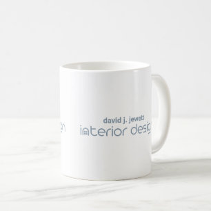Logotyp för blå Grått-Inredingsdesign Kaffemugg