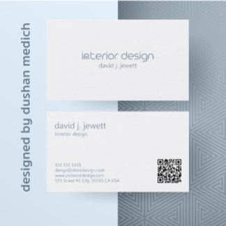 Logotyp för blå Grått-Inredingsdesign Visitkort