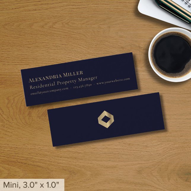 Logotyp för blå Professionell-lyx Mini Visitkort (Skapare uppladdad)