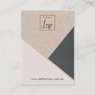 Logotyp för Black Glitter Blank Jelewry Visning Visitkort