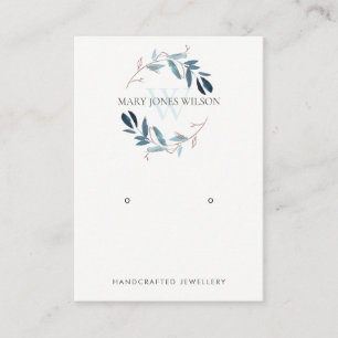 LOGOTYP FÖR BLUE ROSA FOLIAGE MONOGRAM ÖKNING AV VISITKORT