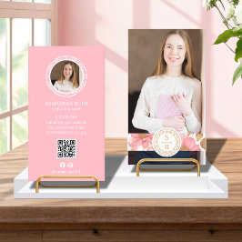 Logotyp för botaniska monogram Vapensköld Blommigt Visitkort