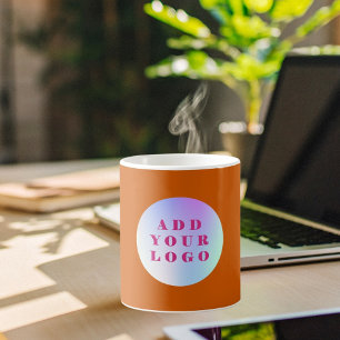 Logotyp för bränd orange kaffemugg