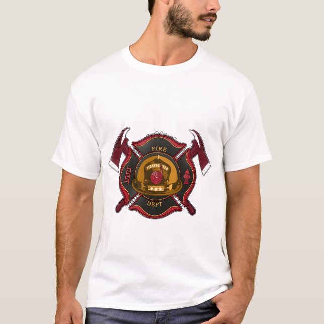 Logotyp för brandavdelning Anpassningsbar T Shirt (Framsida)