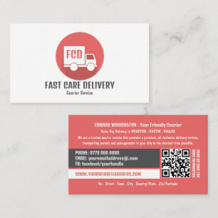 Logotyp för budleverans, kurirtjänst visitkort