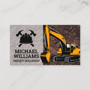 Logotyp för byggarbetare Earth Mover Fordon Visitkort