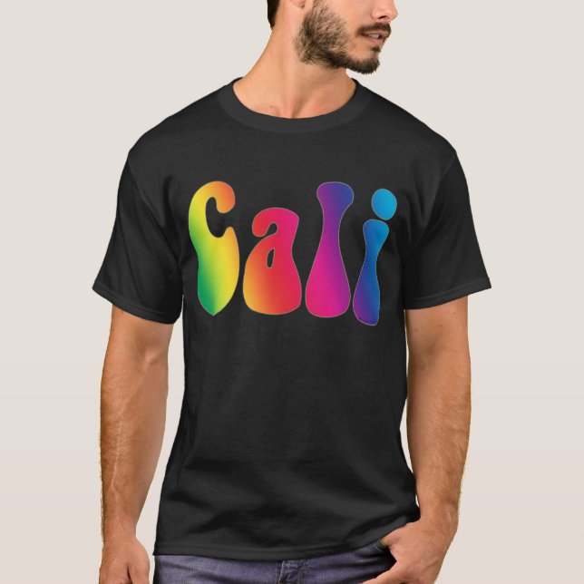 Logotyp för Cali Tie-Färg Kalifornien Hippie Tee Shirt (Framsida)