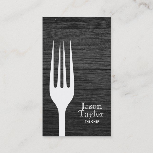 Logotyp för Chef Catering Restaurant Food Fork  Bl Visitkort (Framsida)