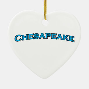 Logotyp för ChesapeakeVirginia välvd text Julgransprydnad Keramik