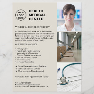 Logotyp för den moderna medicinska Anpassningsbarn Reklamblad