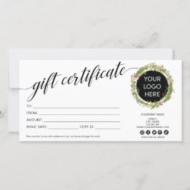 Logotyp för det moderna presentkortscertifikatet f