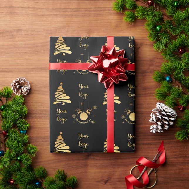 Logotyp för detaljhandel i Julgran Chic i Black Gu Presentpapper (Julgåva)