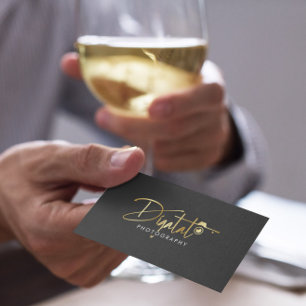 logotyp för digitalfotografering i guld, modern ty visitkort