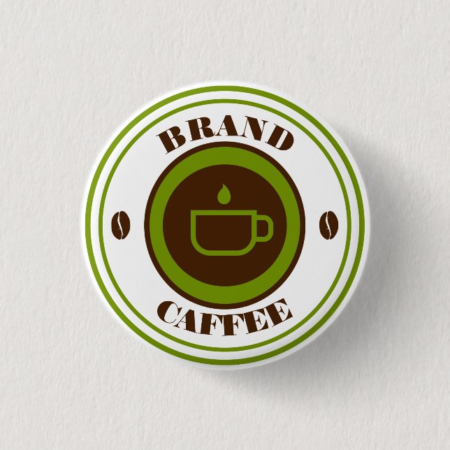 Logotyp för eget namn på kaffe knapp (Framsida)
