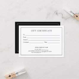 Logotyp för elegant Black White Business Gift-cert