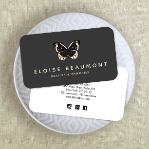 Logotyp för elegant Butterfly Event Planner Visitkort