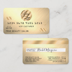 Logotyp för Elegant Light Guld Metallic Kredit Car Visitkort