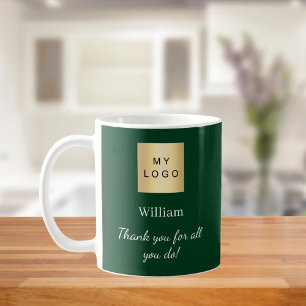 Logotyp för Emerald grönt-företag tack vare dig Kaffemugg
