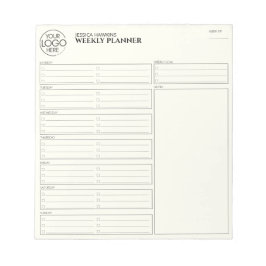 Logotyp för enkel personlig veckoplanering anteckningsblock