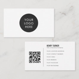 Logotyp för enkel Professionell QR Code White Comp Visitkort