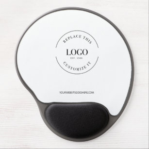 Logotyp för enkel vit minimalistisk Anpassningsbar Gel Musmatta